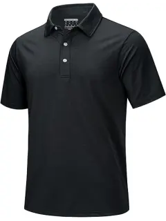 MAGCOMSEN Men's Short-Sleeve Polo,Golf Shirts for Men 3-Button Moisture Wicking,Athletic Outdoor Collared T-Shirt