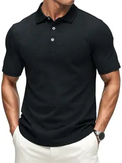 MAGCOMSEN Men's Short-Sleeve Polo,Golf Shirts for Men 3-Button Moisture Wicking,Athletic Outdoor Collared T-Shirt_1a4b9